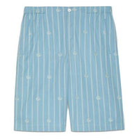 Gucci GG Striped Cotton Shorts For Men Blue 618597-ZAEF1-4681
