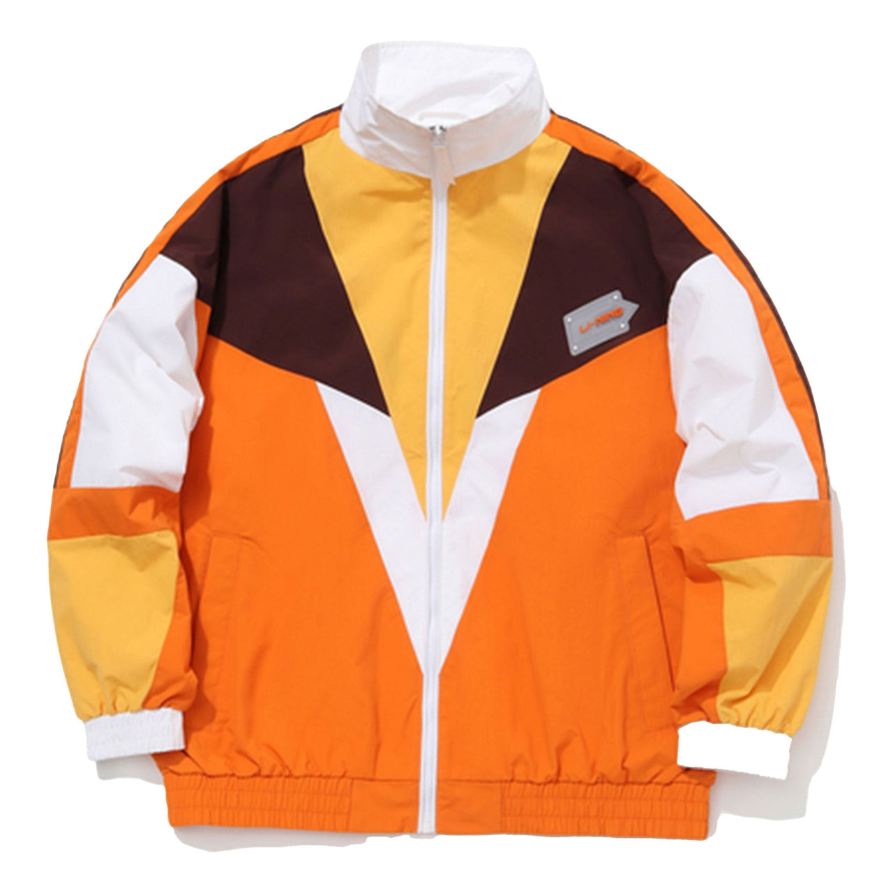 Li-Ning CF Series x Dunhuang Museum Crossover Colorblock Stand Collar Loose Jacket Couple Style 'Orange' AJDQ448-1