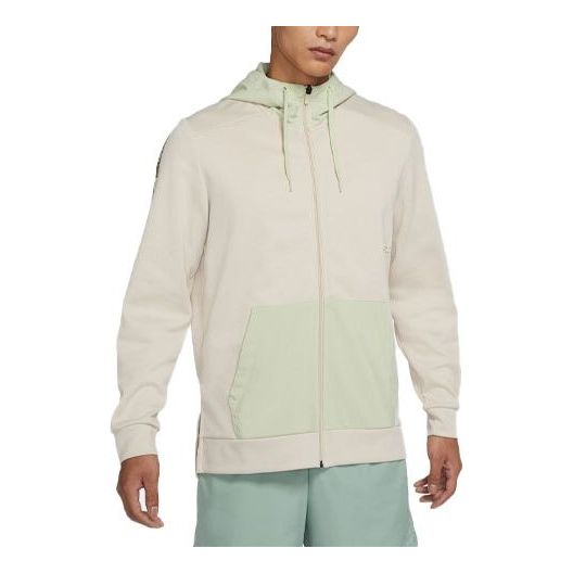 Men's Nike Dri-FIT Colorblock Zipper Knit Training Sports Jacket Light Olive Green DD1965-141