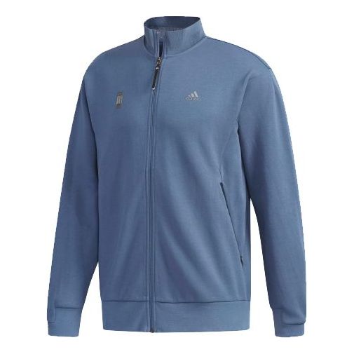 adidas WJ TT Zipper Stand Collar Casual Sports Jacket Blue Gray FK4473