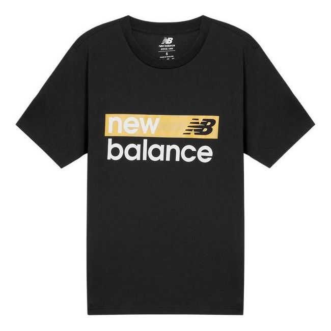 New Balance Classic Core Graphic T-Shirt Asia Sizing 'Black Yellow' MT03917-BM