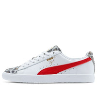 (WMNS) PUMA Clyde Leopard Sneakers White/Red 374165-01