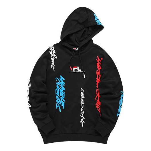 FILA FUSION x Futura Crossover Contrasting Colors Alphabet Logo Couple Style Black T11U138202F-BK