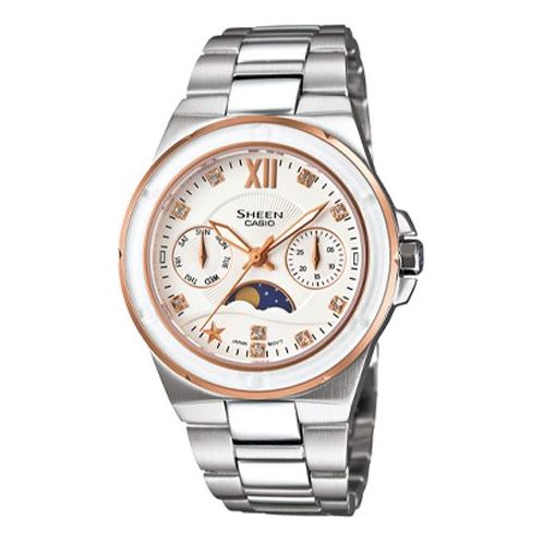 CASIO Waterproof Sports SHEEN WhiteGold Analog SHE-3500SG-7A