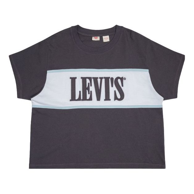 Levis Logo Printing Round Neck Short Sleeve Gray 85498-0001