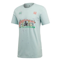 adidas Marvel Hulk Green Cartoon Printing Round Neck Short Sleeve light green FN1762