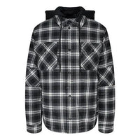 Off-White FW20 Plaid Hooded Long-sleeve Coat Men's Black OMEA236E20FAB0011000