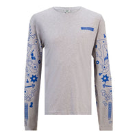 Men's KENZO Casual Pure Cotton Long Sleeves Gray 5TS1184SH-93