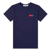 (WMNS) COMME des GARCONS PLAY Basic T-Shirt Two Emblems 'Navy' P1-T225-051-2
