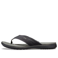 Crocs Santa Cruz Canvas Flip Flops 'Black Slate Gray' 205612-0DD