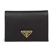 (WMNS) PRADA SS26 Small Saffiano Leather Wallet 'Black' 1MV021-QHH-F0002