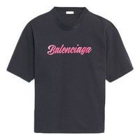 Balenciaga Logo Printing Short Sleeve Unisex Black 583098TFV598465