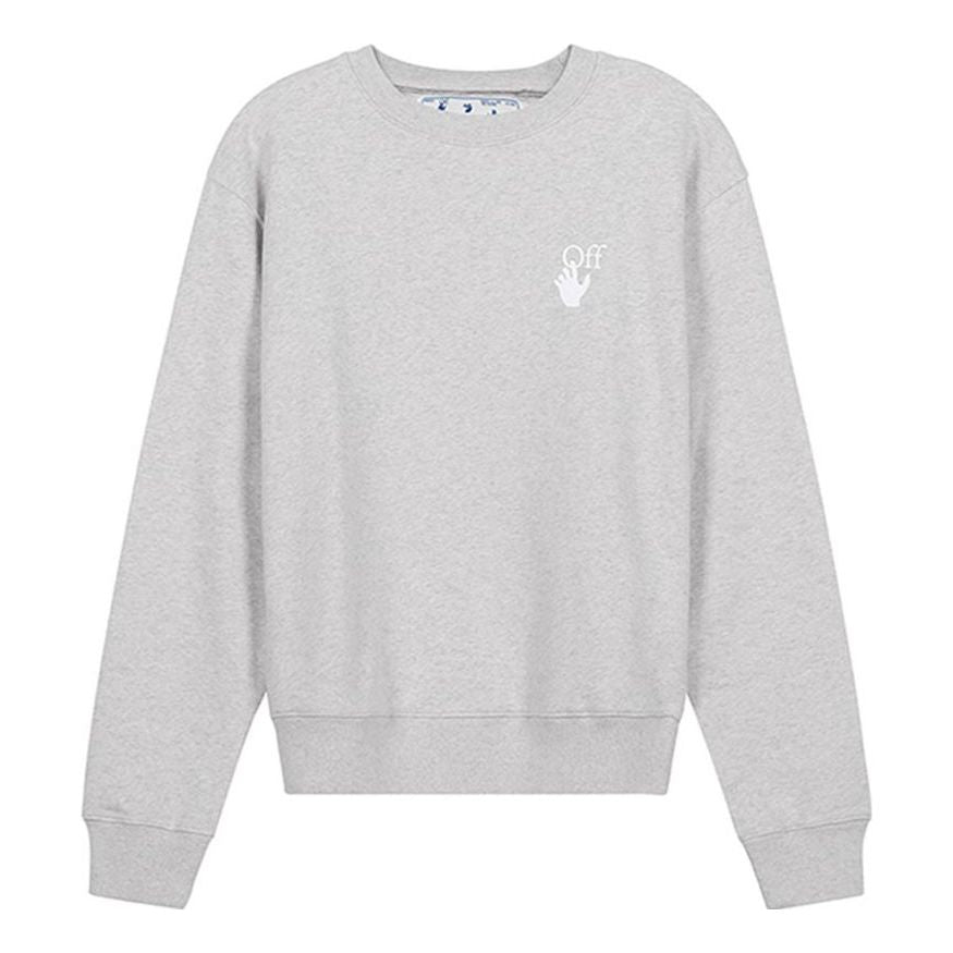 Off-White Cut Here Logo Printing Pullover light grey OMBA025F20FLE0070801