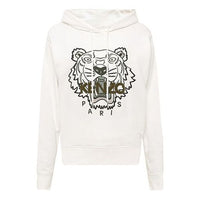 (WMNS) KENZO SS21 Embroidery Logo Hoodie White FB52SW8714XA-01