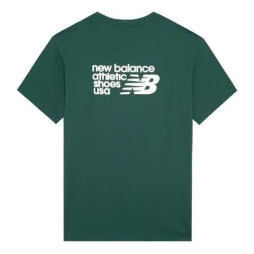 New Balance Casual Logo T-Shirt Asia Sizing 'Green White' AMT22395-NWG