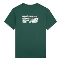 New Balance Casual Logo T-Shirt Asia Sizing 'Green White' AMT22395-NWG