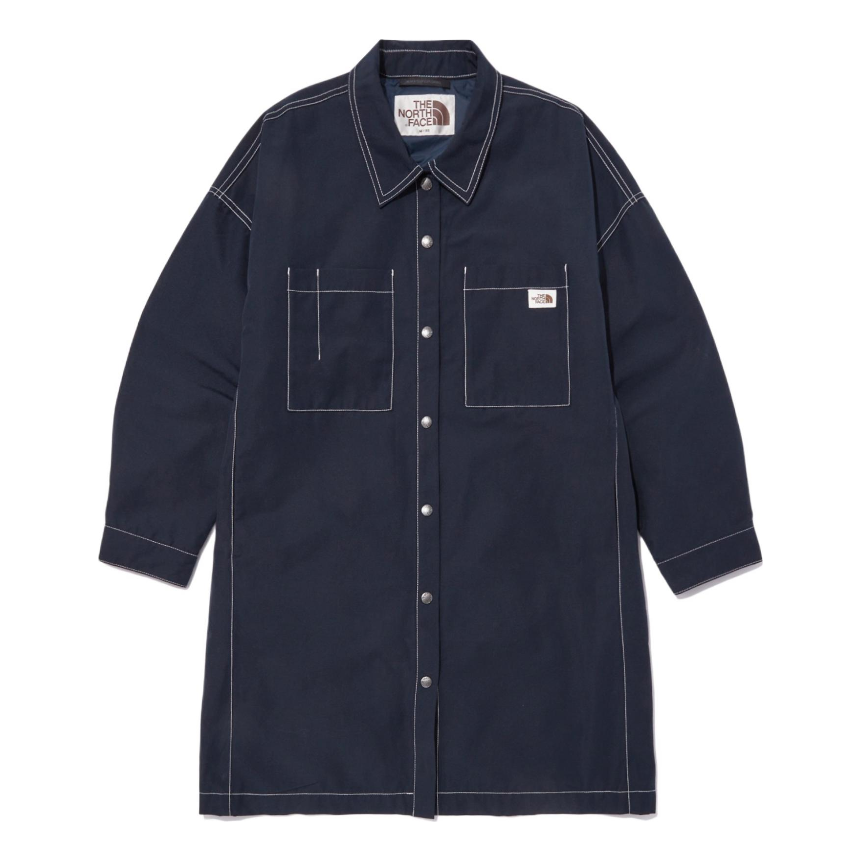 (WMNS) THE NORTH FACE Street Style Plain Long Jacket 'Blue' NJ3BN81J