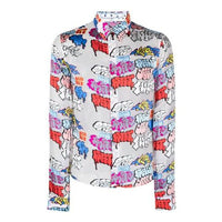 Off-White SS21 Graffiti Logo Printing Long Sleeves Shirt OMGA147R21FAB0018400