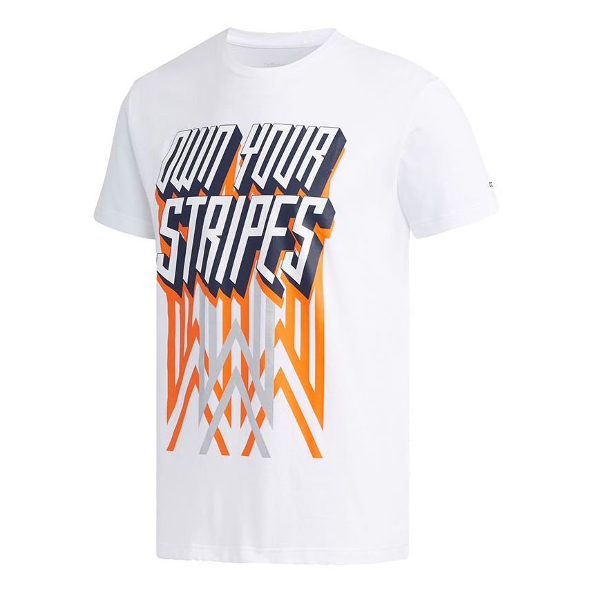 adidas neo M Fav Vrbg Tee Alphabet Printing Casual Sports Breathable Short Sleeve White EI4526