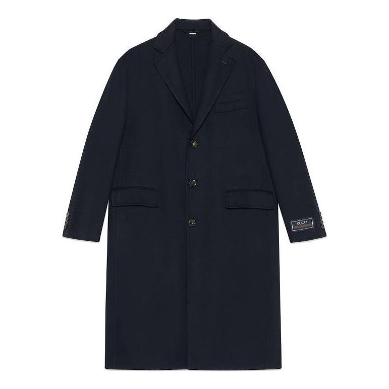 Gucci Lightweight Wool Coat With Web Label 'Dark Blue' 762017-ZAKE3-4440