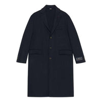 Gucci Lightweight Wool Coat With Web Label 'Dark Blue' 762017-ZAKE3-4440