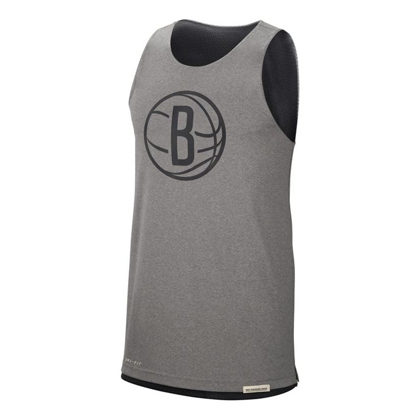 Nike Brooklyn Nets Reversible Basketball Jersey For Men Gray/Black CN0699-010