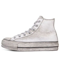 (WMNS) Converse Chuck Taylor All Star Leather Smoke Platform High Top Retro White 562909C