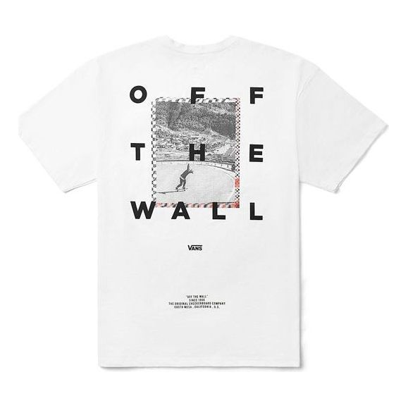 Vans Back Pattern Printing Short Sleeve Couple Style White VN0A4P51WHT