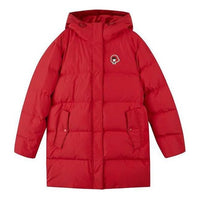 (WMNS) Skechers Graphic Hooded Down Jacket 'Red Black' L422W091