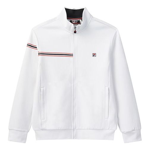 FILA logo Printing Cozy Casual Sports Jacket Knit White F51M031504F-WT