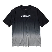(WMNS) Air Jordan Gradient Alphabet Printing Short Sleeve 'Black' CU6368-073