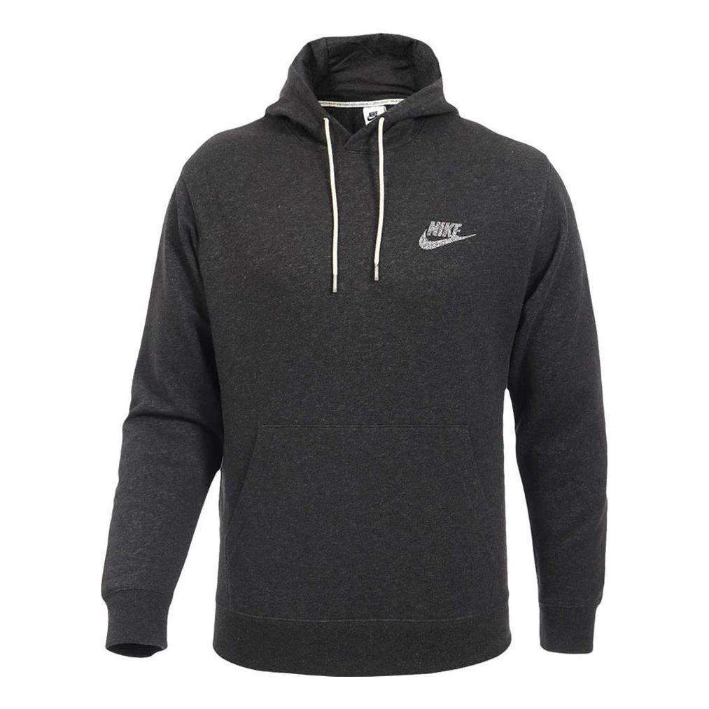 Men's Nike Logo Printing Solid Color Hooded Sports Long Sleeves Black DM5624-010