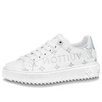 (WMNS) LOUIS VUITTON Time Out Sneakers 'White with Silver Monogram and Logo' 1AAVVA