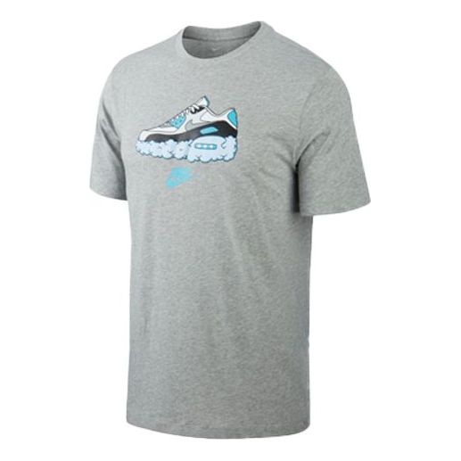 Nike Air Max Shoe Printing Short Sleeve Gray CV0071-063