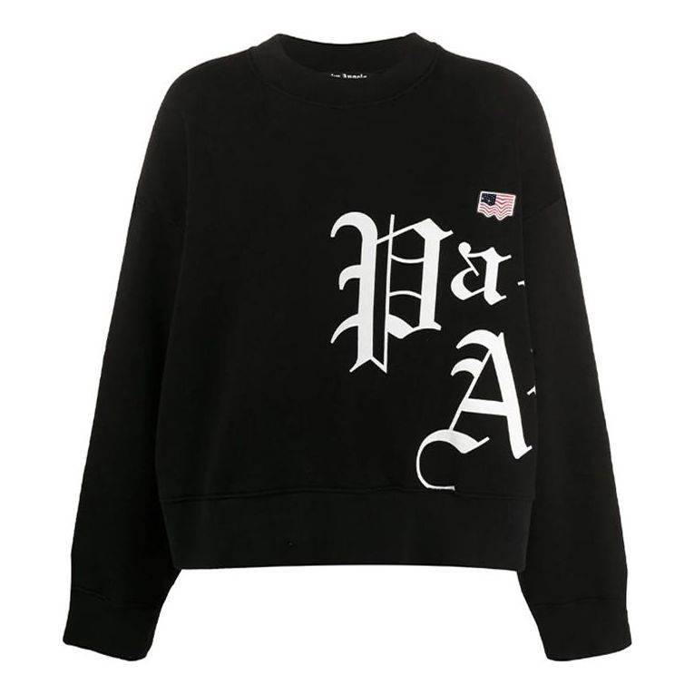 Men's PALM ANGELS New Gothic Logo Pullover Black PMBA026S206310061001