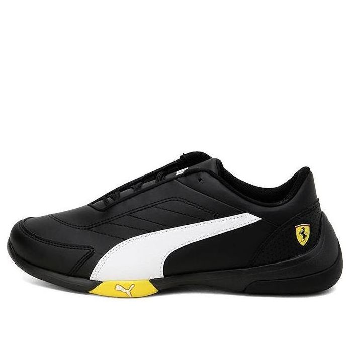 PUMA Ferrari Kart Cat Iii Youth Low Top Running Shoes Black/White/Yellow 306425-05