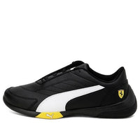 PUMA Ferrari Kart Cat Iii Youth Low Top Running Shoes Black/White/Yellow 306425-05