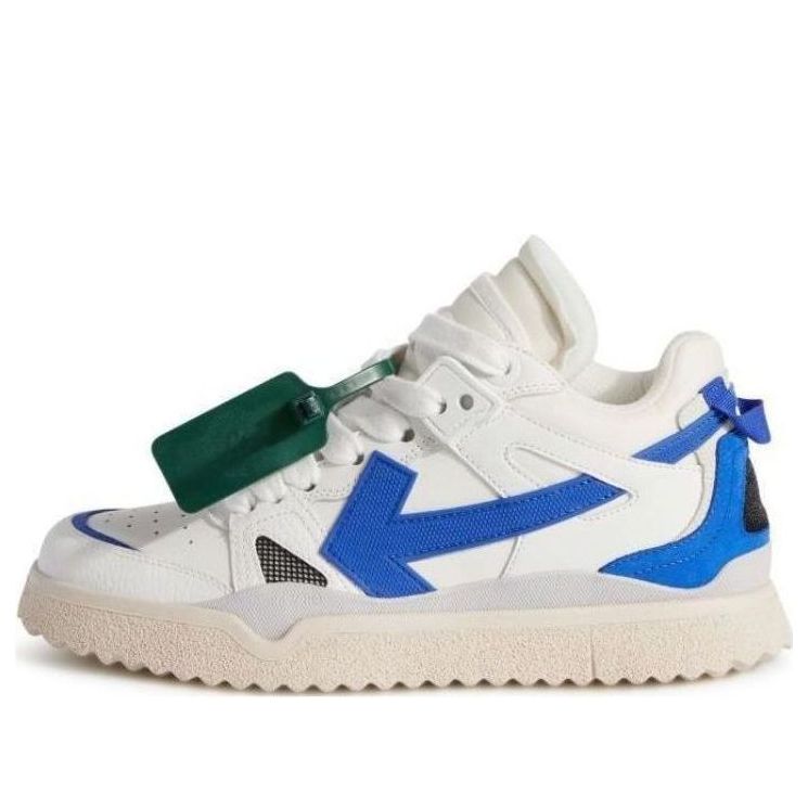 (WMNS) Off-White Sponge Mid-Top Sneakers 'White Blue' OWIA271F23LEA0010169