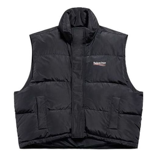 Balenciaga Political Campaign Cocoon Puffer Vest 'Black' 762769TYD361000