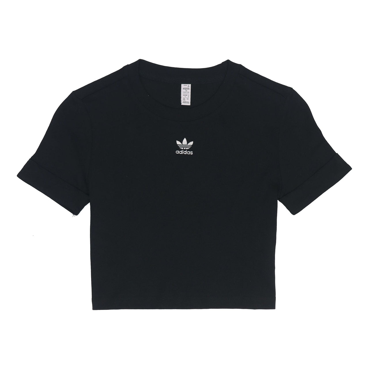 (WMNS) adidas Adicolor Classics Roll-Up Sleeve Crop Top Asia Sizing 'Black' GN2802
