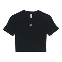 (WMNS) adidas Adicolor Classics Roll-Up Sleeve Crop Top Asia Sizing 'Black' GN2802