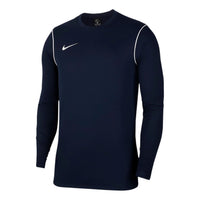 Men's Nike Logo Embroidered Round Neck Pullover Long Sleeves Navy Blue T-Shirt BV6875-410