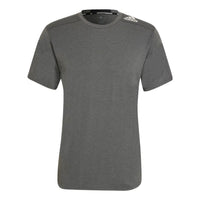 adidas Solid Color Breathable Sports Logo Casual Round Neck Short Sleeve Gray HB9206