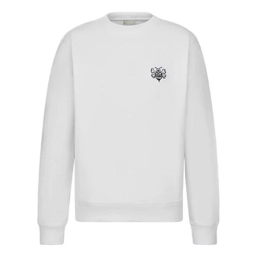 DIOR x Stussy Bee Embroidered Sweatshirt White 033J603C0531-C085
