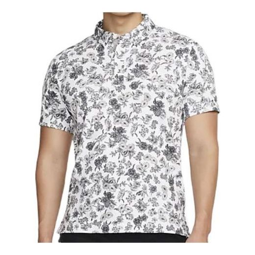 Men's Nike Floral Printing Full Print Lapel Pullover Short Sleeve Polo Shirt DH0941-100