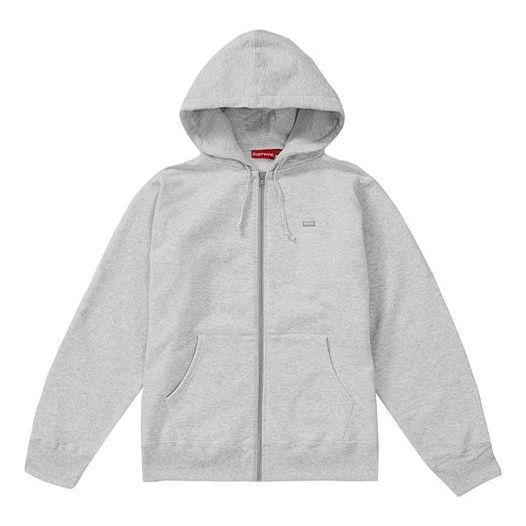 Supreme FW18 Reflective Small Box Zip Up Sweatshirt Ash Grey SUP-FW18-1296
