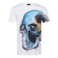 Men's Alexander McQueen SS21 Round Neck Skeleton Printing Short Sleeve White 550475-QMZ61-0900