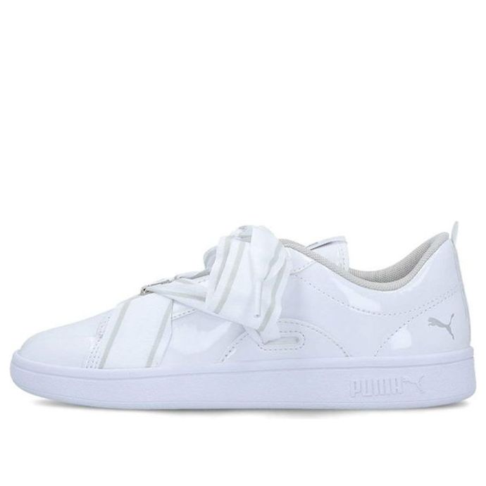 PUMA Smash V2 Buckle Patent Leisure Sneakers K White 369717-03
