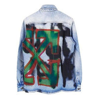 Off-White FW19 Doodle Denim Shirt Men Blue OMYD015E193860377188