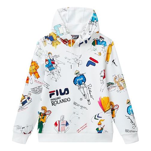 FILA Athleisure Casual Sports Printing Graffiti Knit White F11M118220F-ZA